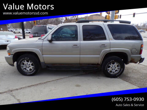 2002 Chevrolet Tahoe for sale at Value Motors in Watertown SD