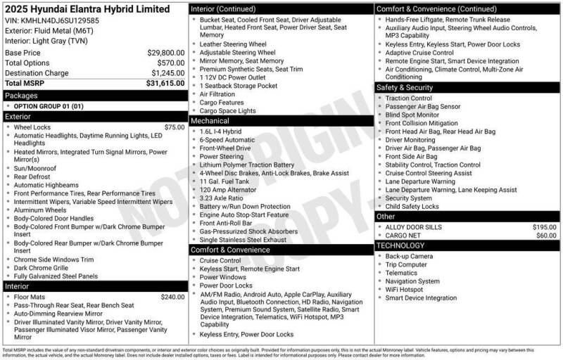 2025 Hyundai Elantra Hybrid Limited