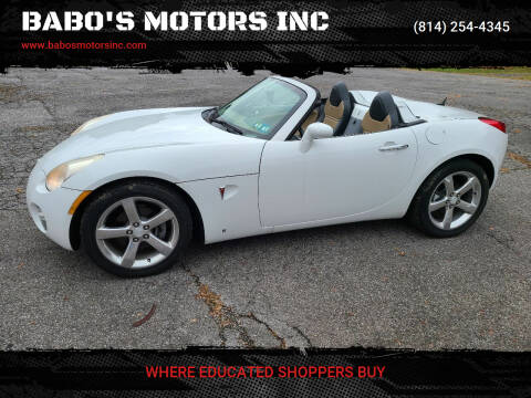 2007 Pontiac Solstice for sale at BABO'S MOTORS INC in Johnstown PA