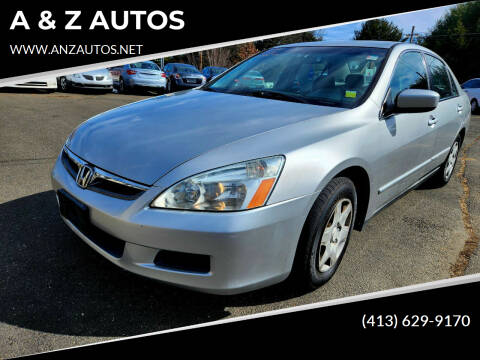 2006 Honda Accord for sale at A & Z AUTOS in Westfield MA