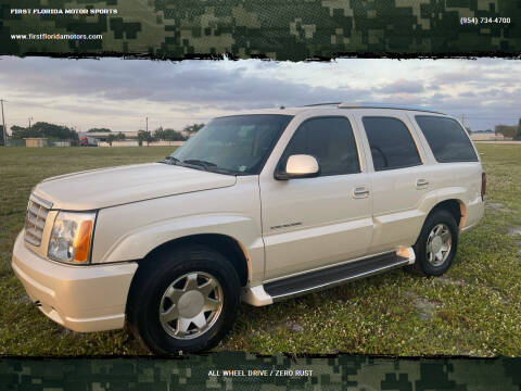 2002 Cadillac Escalade for sale at FIRST FLORIDA MOTOR SPORTS in Pompano Beach FL