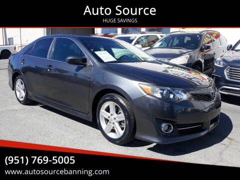 2012 Toyota Camry for sale at Auto Source in Banning CA