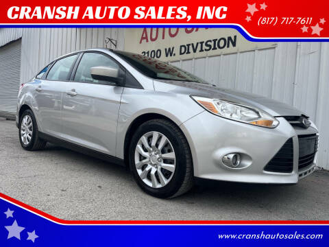 2012 Ford Focus for sale at CRANSH AUTO SALES, INC in Arlington TX