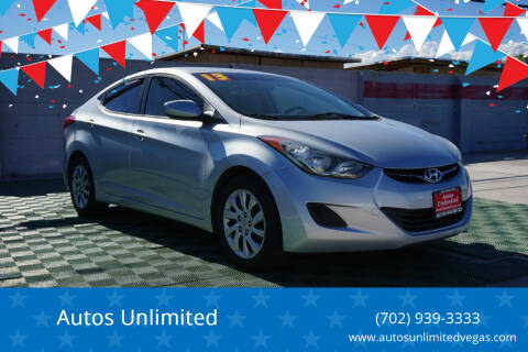 2013 Hyundai Elantra for sale at Autos Unlimited in Las Vegas NV