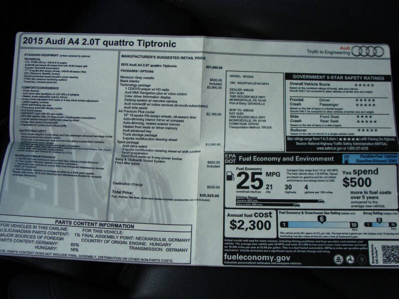 2015 Audi A4 2.0T quattro Premium Plus