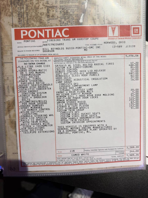 1977 Pontiac Firebird