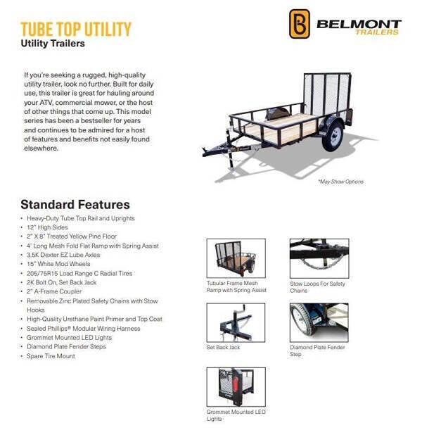 2024 Belmont Trailers UT610TT