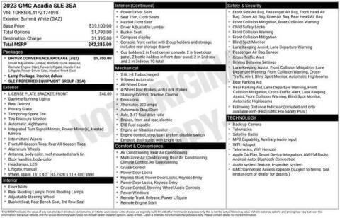 2023 GMC Acadia SLE