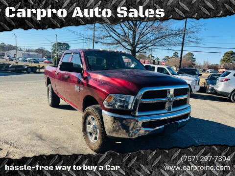 2018 RAM 2500 for sale at Carpro Auto Sales in Chesapeake VA