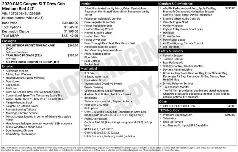 2020 GMC Canyon