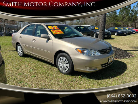 2002 Toyota Camry for sale at Smith Motor Company, Inc. in Mc Cormick SC