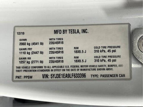 2020 Tesla Model 3 Standard Range