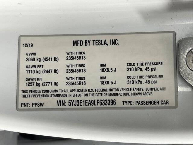 2020 Tesla Model 3 Standard Range