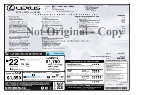 2021 Lexus RX 350L Luxury