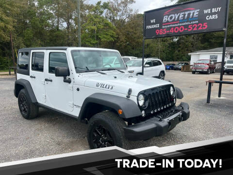 2017 Jeep Wrangler Unlimited for sale at Auto Group South - Boyette Auto Sales in Covington LA