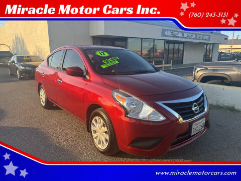 2017 Nissan Versa for sale at Miracle Motor Cars Inc. in Victorville CA