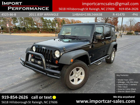 2011 Jeep Wrangler Unlimited for sale at Import Performance Sales in Raleigh NC