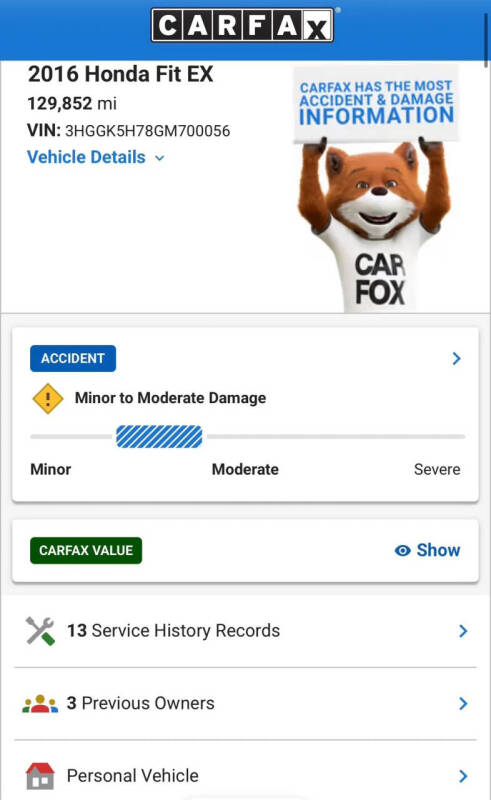 2016 Honda Fit EX