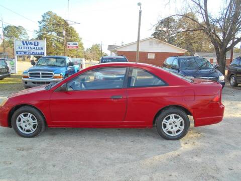 2001 Honda Civic for sale at W & D Auto Sales in Fayetteville NC