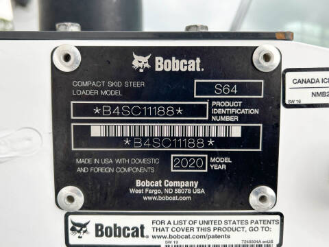 2020 Bobcat S64 Skidloader