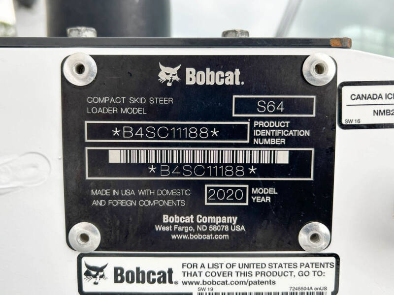 2020 Bobcat S64 Skidloader
