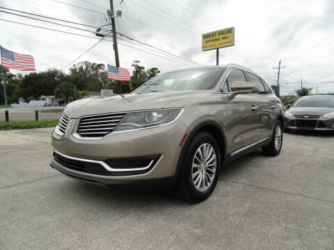 2018 Lincoln MKX for sale at GREAT VALUE MOTORS in Jacksonville FL