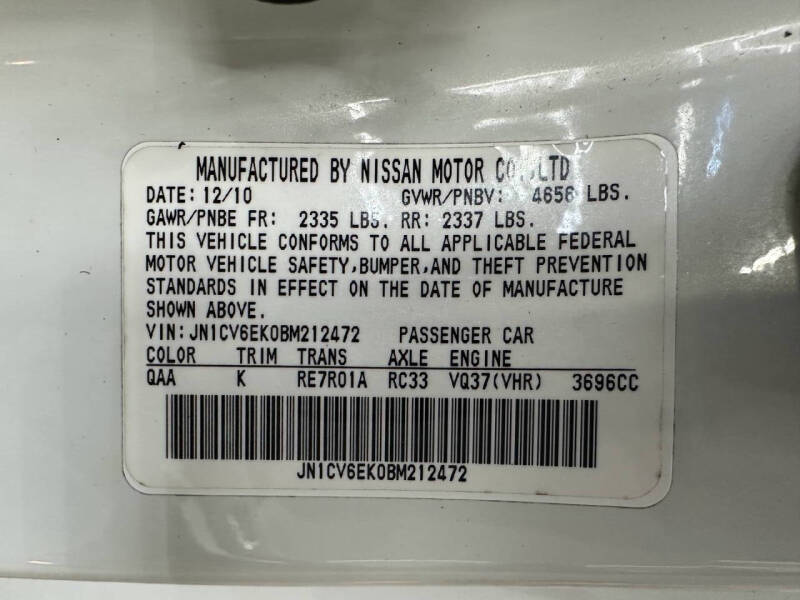 2011 Infiniti G37 Coupe