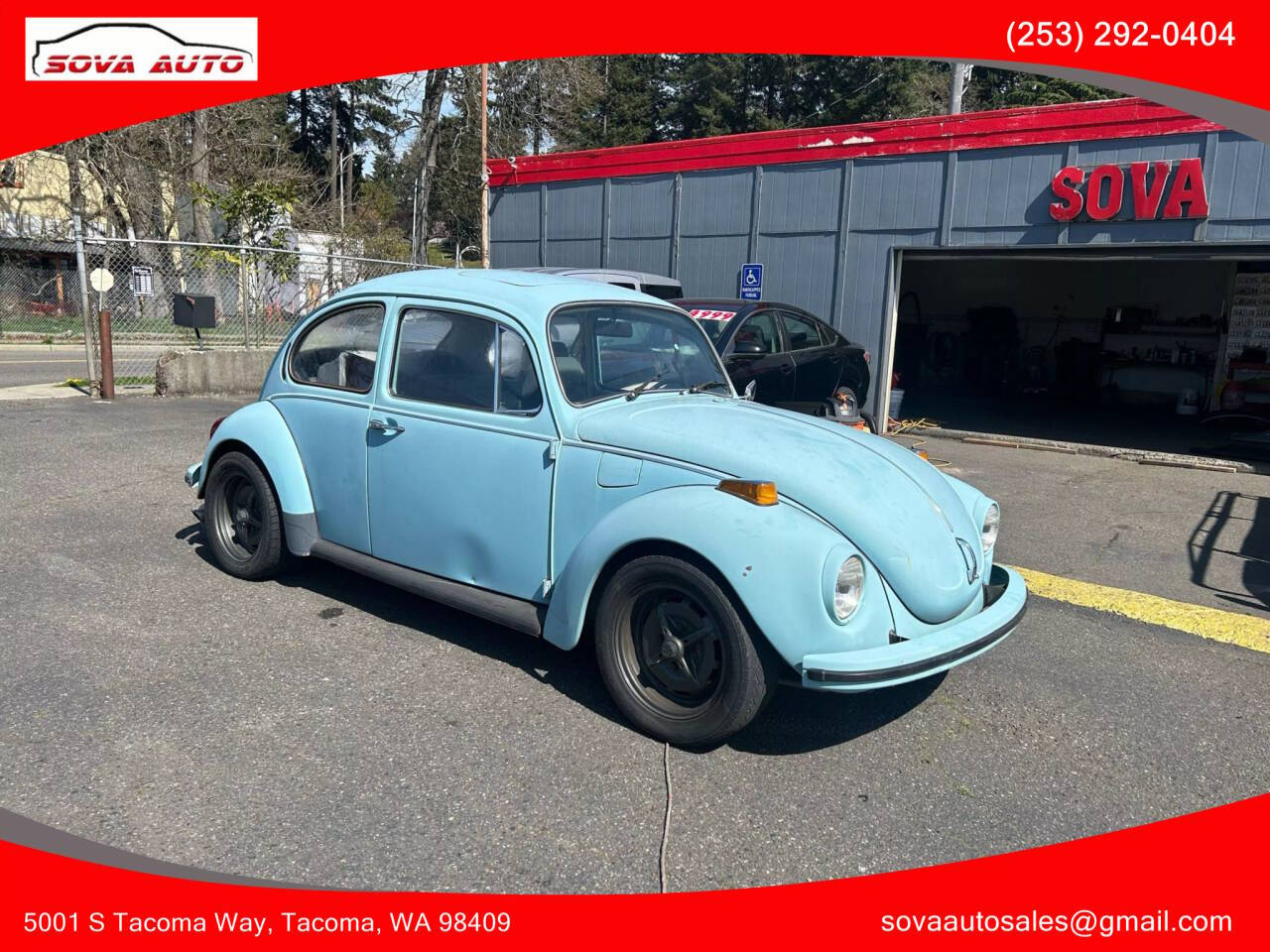 Blue 1971 Volkswagen Beetle Convertible 2