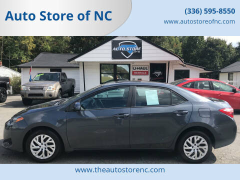 2018 Toyota Corolla for sale at Auto Store of NC in Walkertown NC