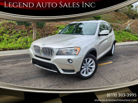 2013 BMW X3 for sale at Legend Auto Sales Inc in Lemon Grove CA