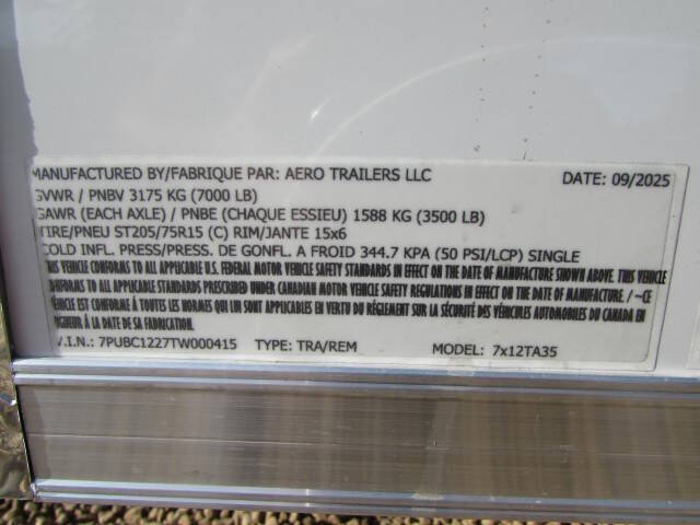 2026 AERO 7 X 12 TA3