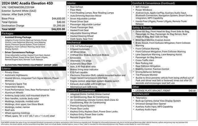 2024 GMC Acadia Elevation