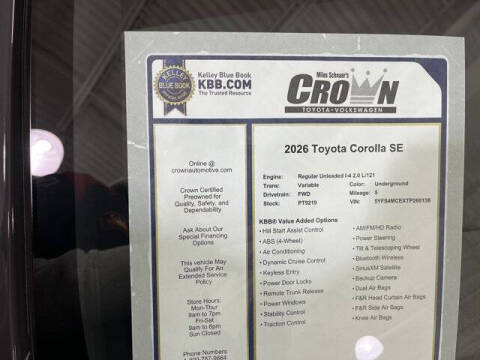 2026 Toyota Corolla SE