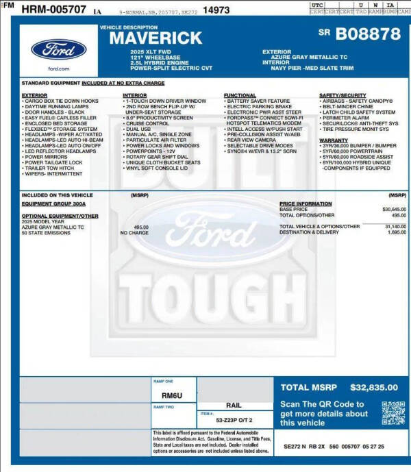 2025 Ford Maverick XLT