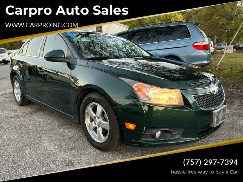 2014 Chevrolet Cruze for sale at Carpro Auto Sales in Chesapeake VA