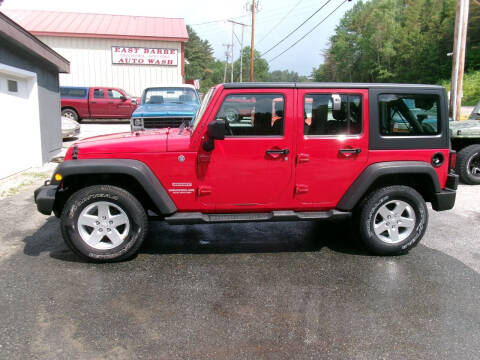 2012 Jeep Wrangler Unlimited for sale at East Barre Auto Sales, LLC in East Barre VT