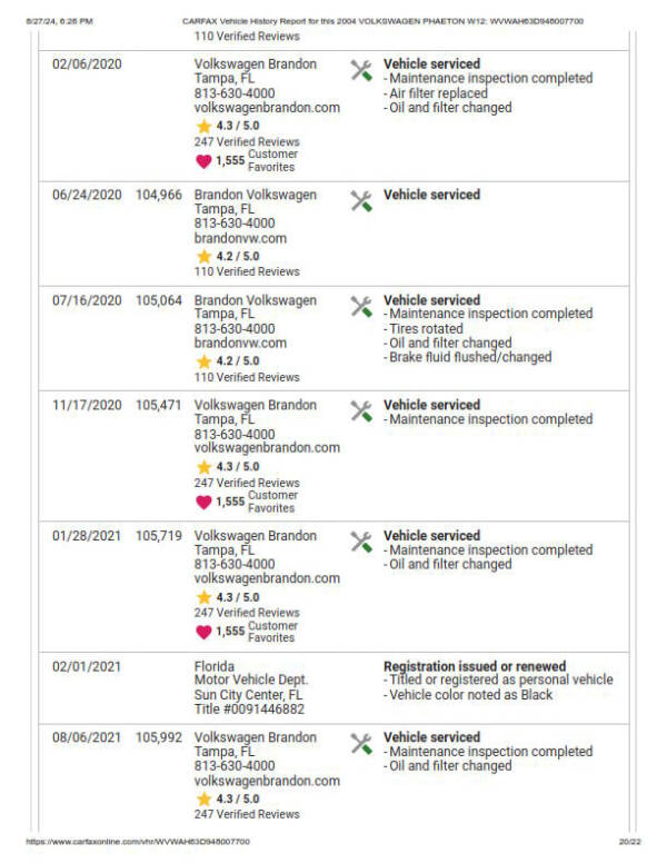 2004 Volkswagen Phaeton Premiere Edition W12