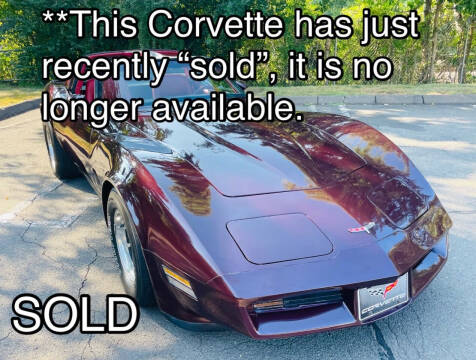 1981 Chevrolet Corvette for sale at Gillespie Car Care (soon to be) Affordable Cars in Hardwick MA