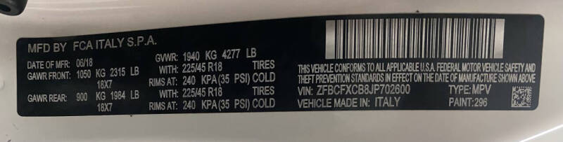 2018 FIAT 500X Urbana Edition