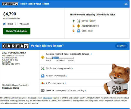 2007 Toyota Matrix XR