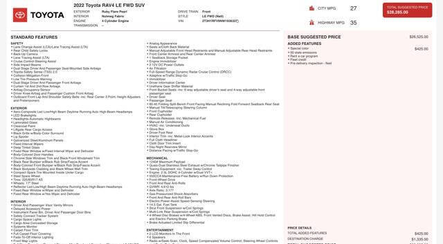 2022 Toyota RAV4 LE