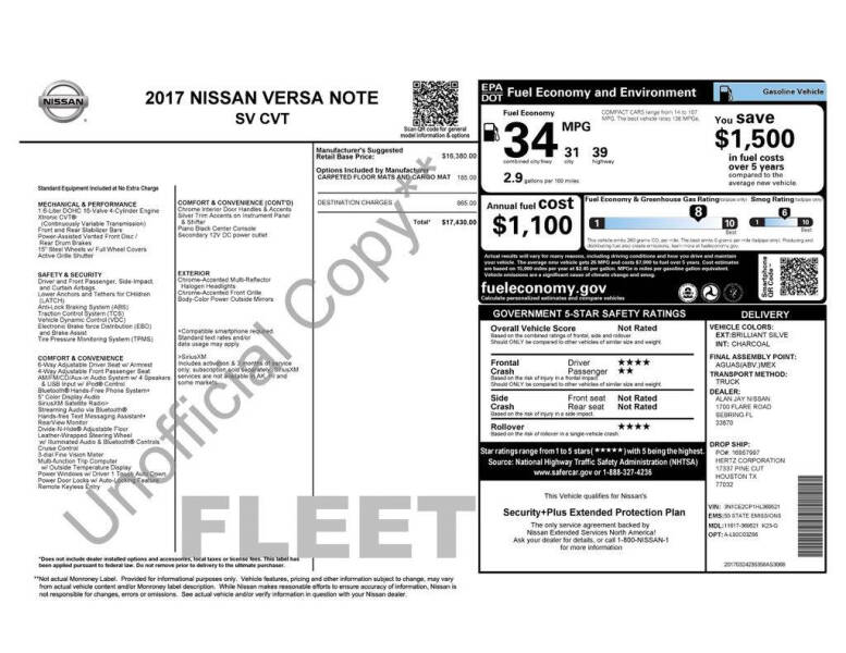 2017 Nissan Versa Note SV