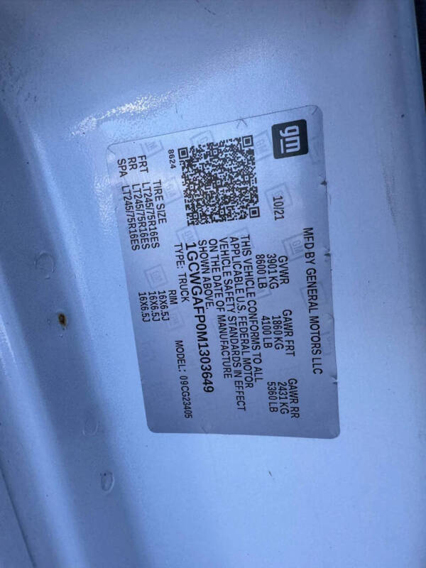 2021 Chevrolet Express 2500