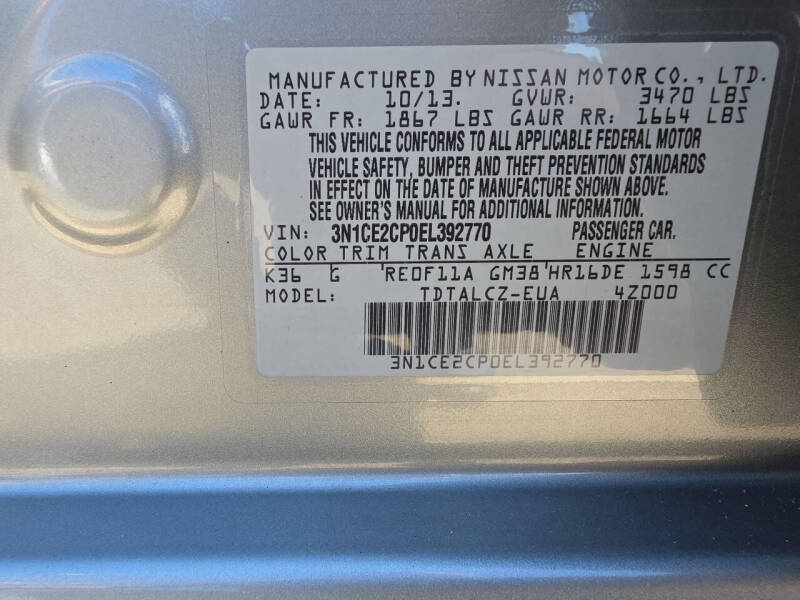 2014 Nissan Versa Note S Plus