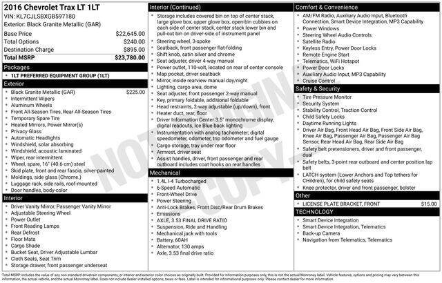 2016 Chevrolet Trax LT