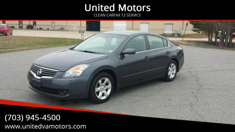 2009 Nissan Altima for sale at United Motors in Fredericksburg VA