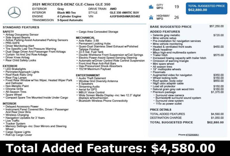 2021 Mercedes-Benz GLE GLE 350 4MATIC