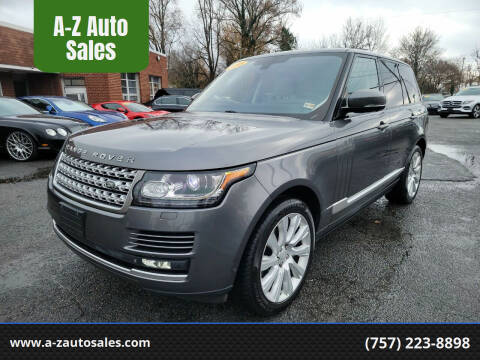 2015 Land Rover Range Rover for sale at A-Z Auto Sales in Newport News VA