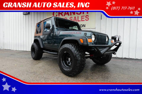 2005 Jeep Wrangler for sale at CRANSH AUTO SALES, INC in Arlington TX