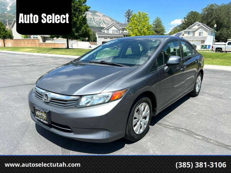 2012 Honda Civic for sale at Auto Select in Orem UT